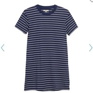 NEW Madewell Tina Stripe T Shirt Dress Navy White Large